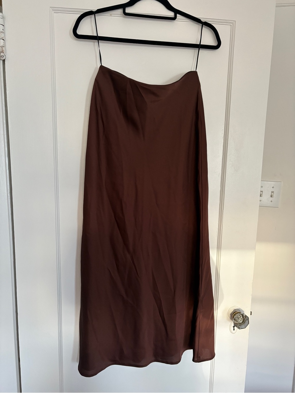 VILA Chocolate Brown Maxi Slip Skirt